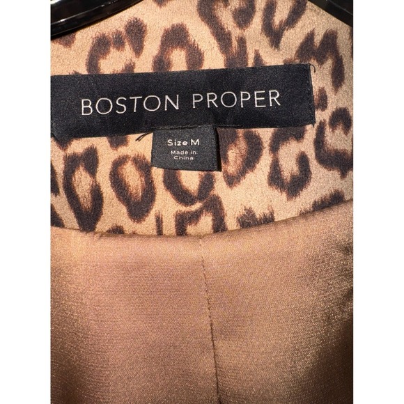 Boston Proper Leopard Print Chain Trim Blazer Jacket - Statement Piece - Picture 5 of 9